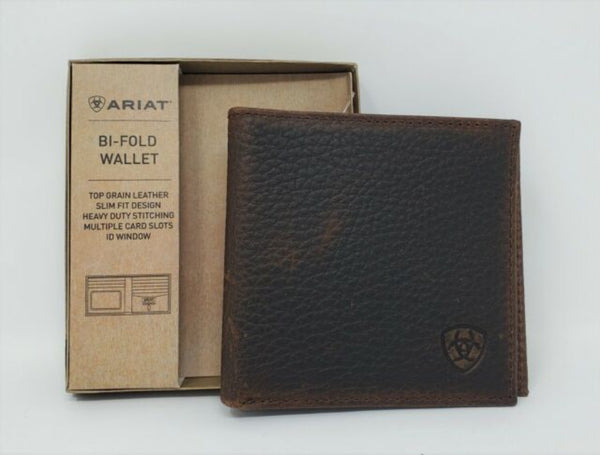 Ariat® Men's Rowdy Shield Logo Brown Bifold Wallet A35307282