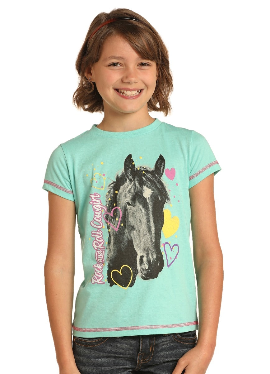 Rock & Roll Cowgirl Horse Graphic Tee