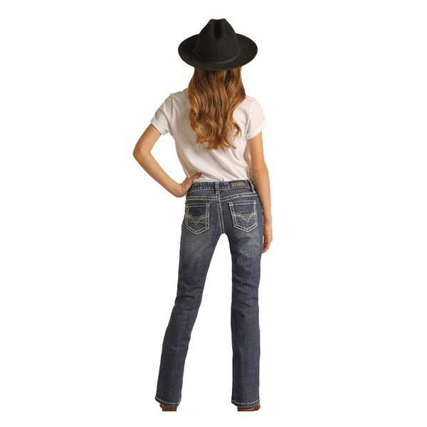 Rock And Rolle Cowgirl Girl's Medium Wash Boot Cut Jeans #G5_2721