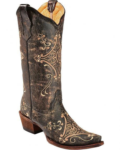 Corral Ladies Scroll Embroidery Western Boots - L5048
