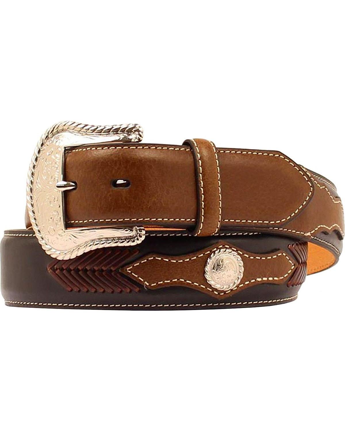 Nocona Scalloped Overlay with Concho Leather Arrow Lacin