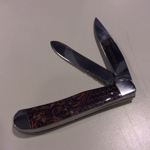 Twisted X Knife, Acrylic Trapper, Leather Print XK-LTHR4