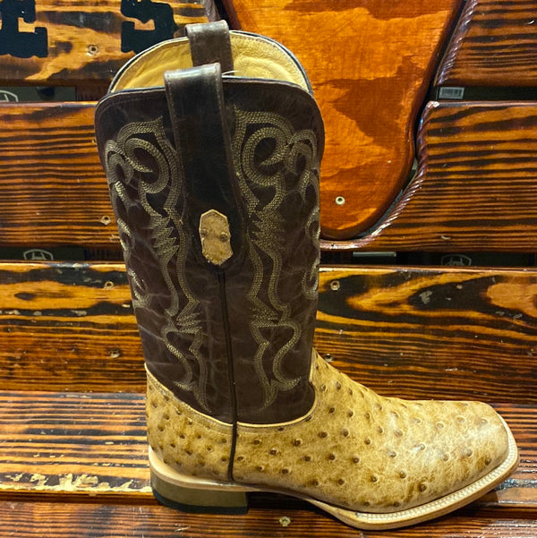 Cowtown Men's Antique Saddle Ostrich Print Boot Q6077