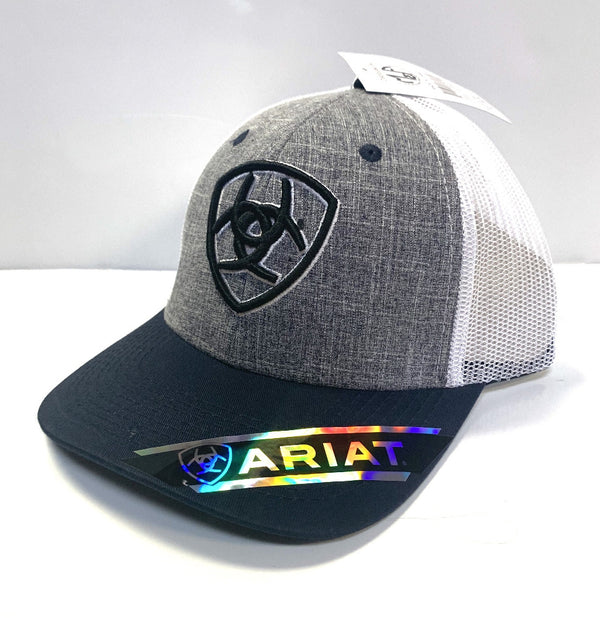 Ariat Grey and Navy Front Embroidered Logo Snap Back Cap A3000011403