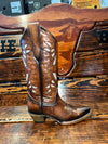 Circle G Ladies Brown Inlay Embroidered Boots L2071
