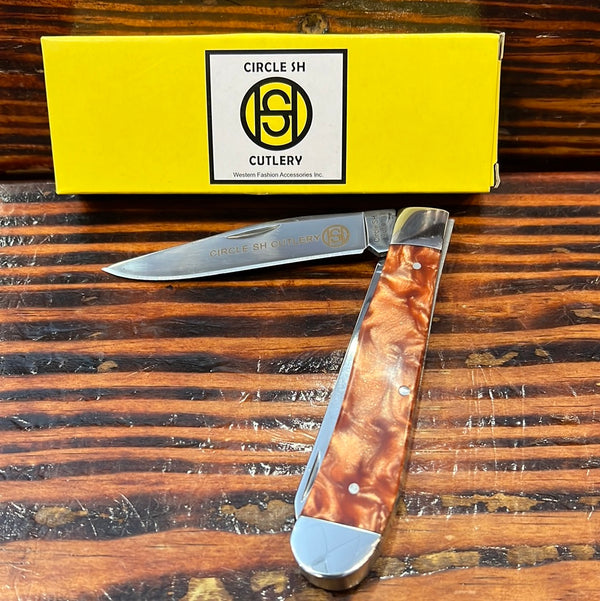 Circle SH Cutlery Copper Marble Trapper Knife OK322
