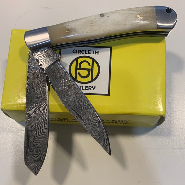 Circle SH Knife Damascus Bonne Trapper CSH-GH101