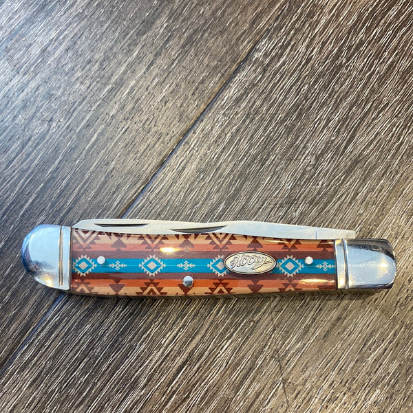 Hooey Brown/Turquoise Aztec Pattern Knife HK133