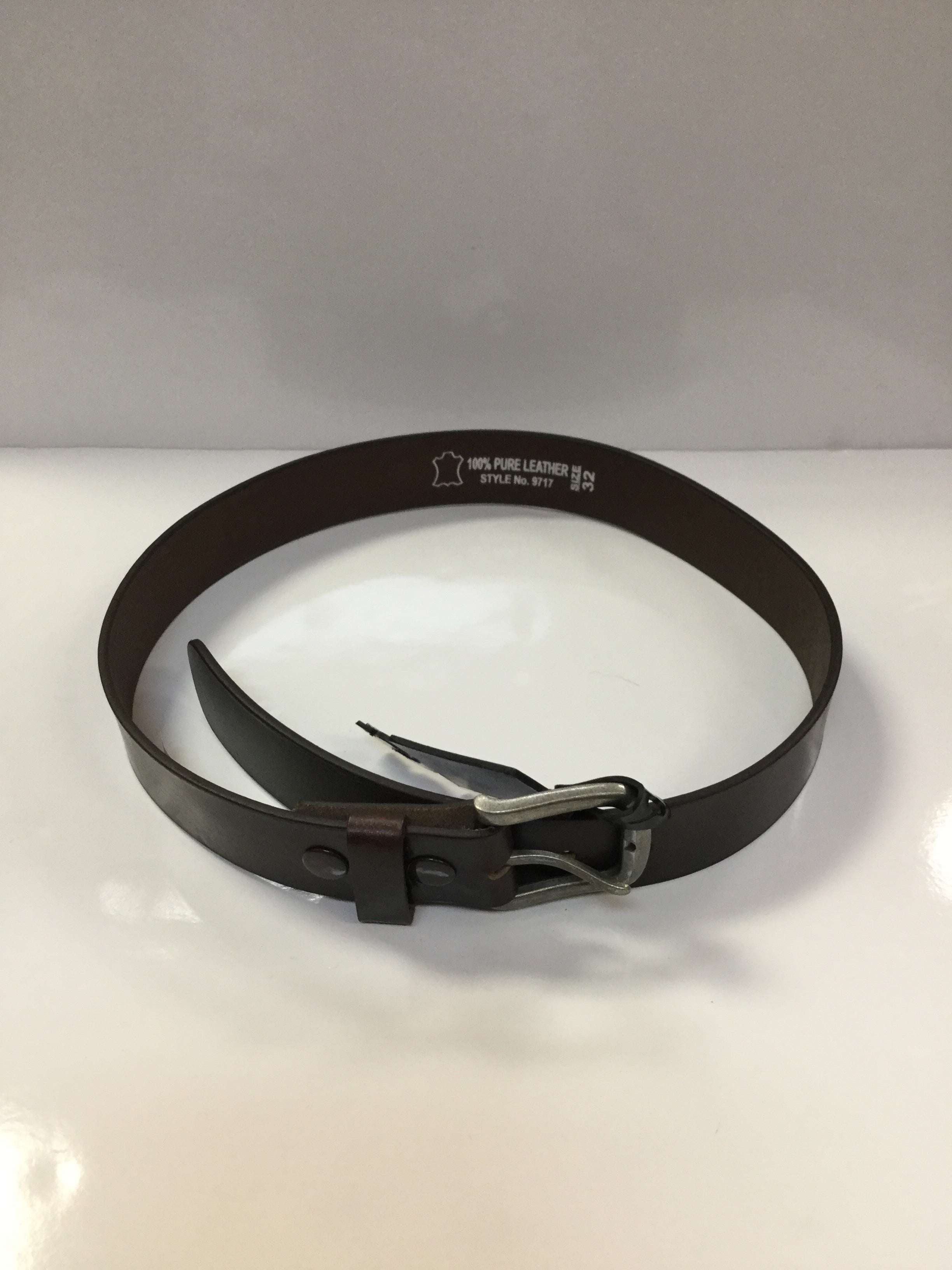 Classic Look Men's Genuine Leather Belt Dark Brown 9717