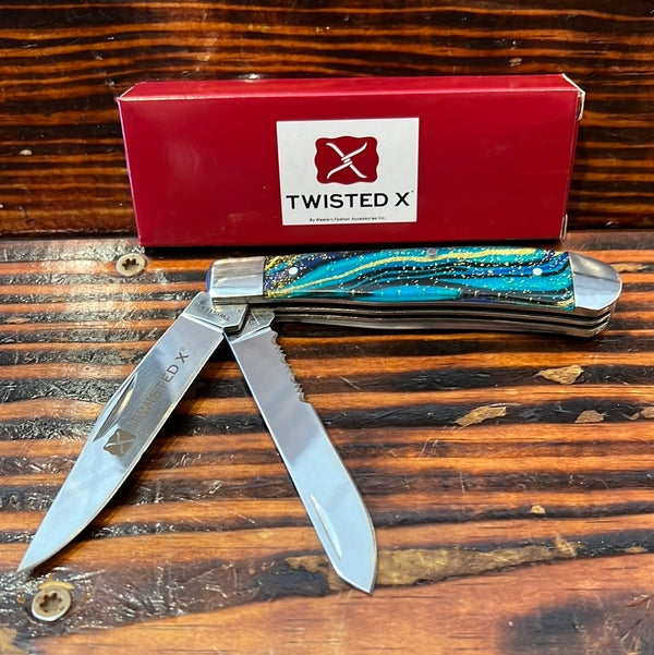 Twisted X 4'' Cosmic Earth Acrylic Trapper Knife XK415