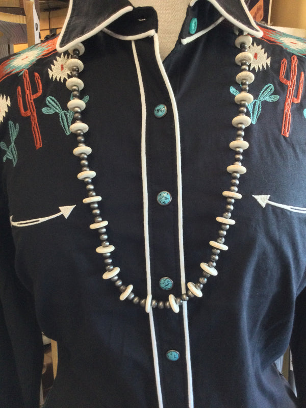 West & Company Faux Navajo Pearl Necklace