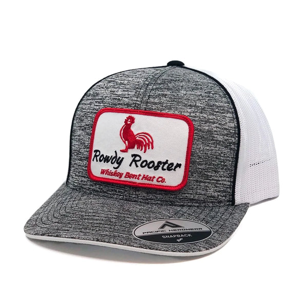 Whiskey Bent Rowdy Rooster Heather Grey/White