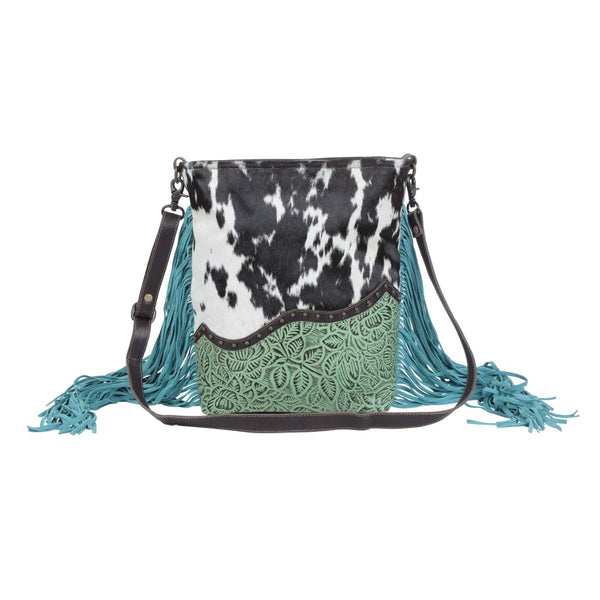Myra Bag "Tassles of Ocean" Leather & Hairon Purse S-4704