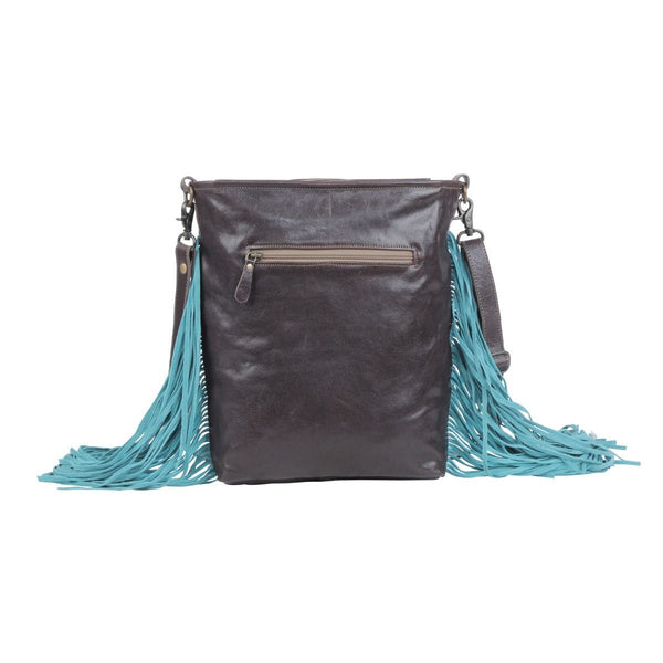 Myra Bag "Tassles of Ocean" Leather & Hairon Purse S-4704