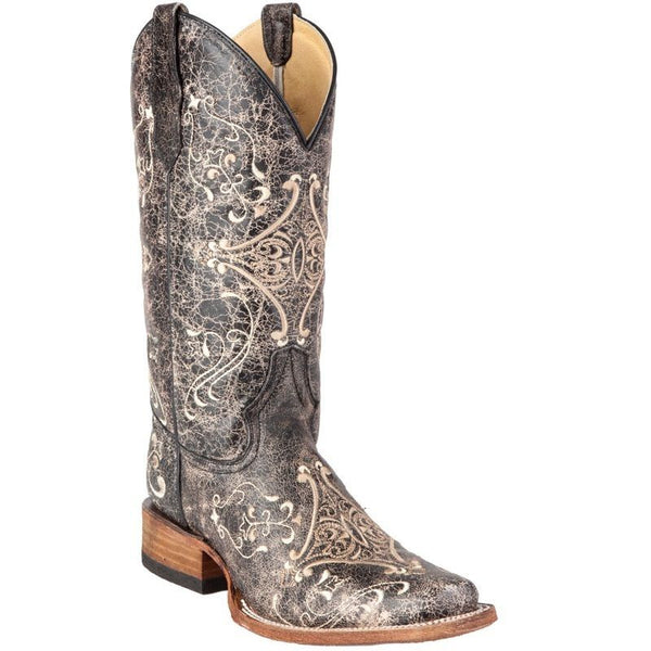Circle G Ladies Crackle Diamond Embroidered Western Boots L5078