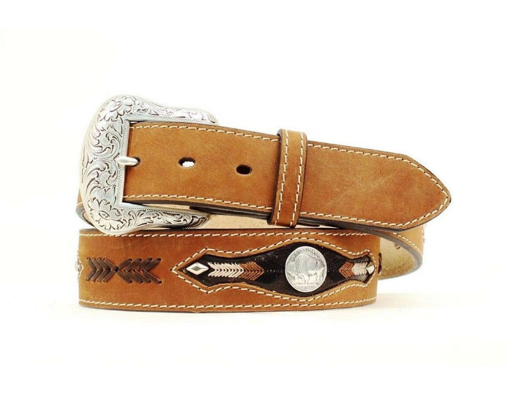 Nocona Buffalo Nickel Concho Leather Belt N2412044
