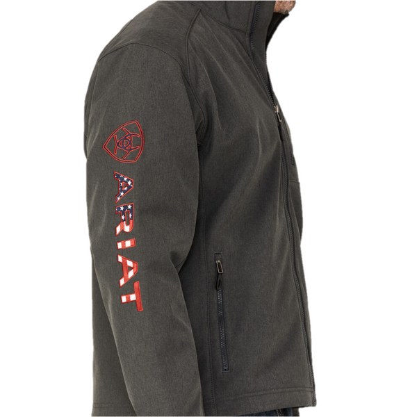 Ariat Men's Logo 2.0 Americana/Charcoal Softshell Jacket 10041616