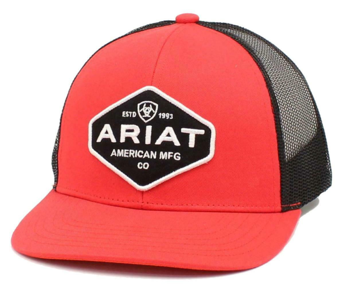 Men's Ariat Ball Cap Logo Patch Red A300016304