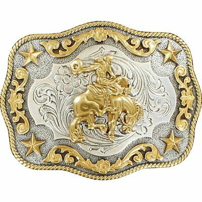 Nocona Silver/ Gold Saddle Bronc Belt Buckle 3798708
