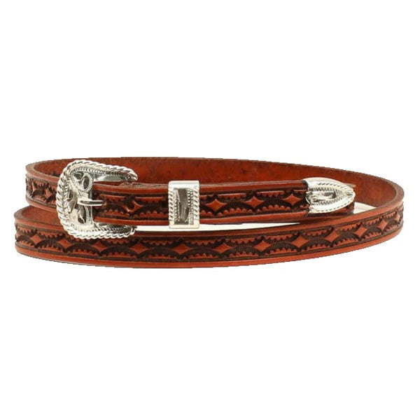 Twister Tan Tooled Leather Hat Band
