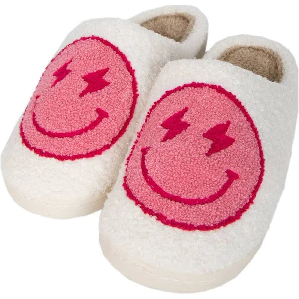 KATYDID Hot Pink Lighting Smiley Face Slippers KATY-KDC-SLPR-100_HPK