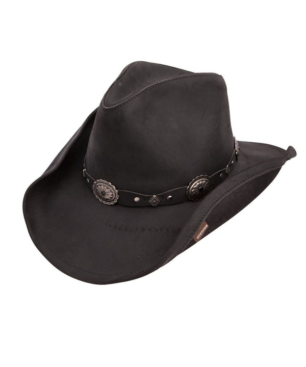 STETSON ROXBURY LEATHER HAT Black