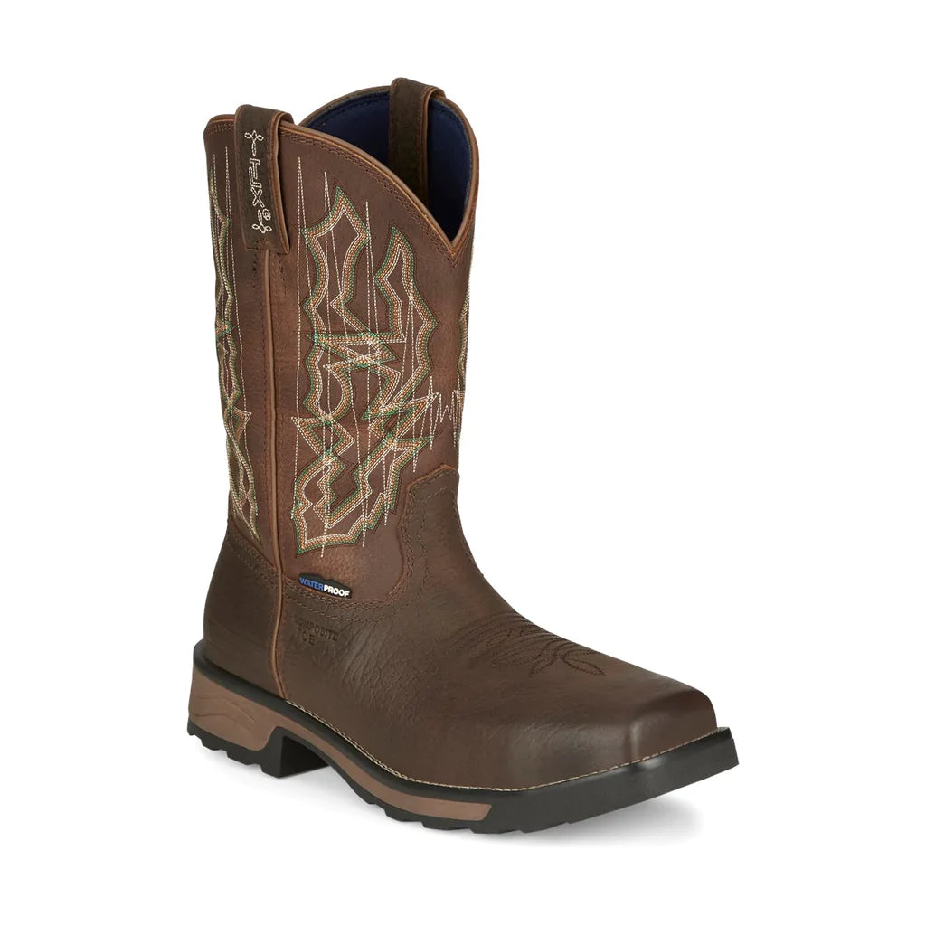 Tony Lama Men's Anchor Waterproof Composite Toe Brown Work Boots TW3415