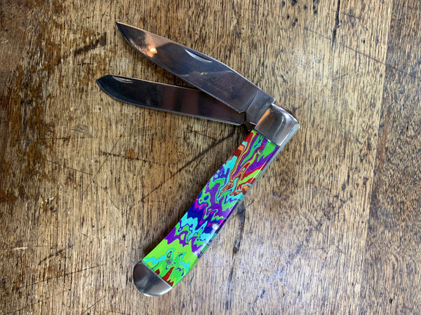 Twisted X Tie Dyed Double Blade Knife XK306