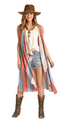 Rock & ROLL Cowgirl Stripe Print Vest